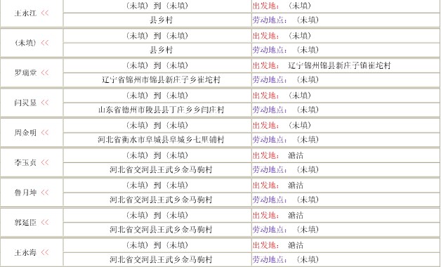 在日本的中国劳工名单（抗战馆公布）中国被虏劳工名单