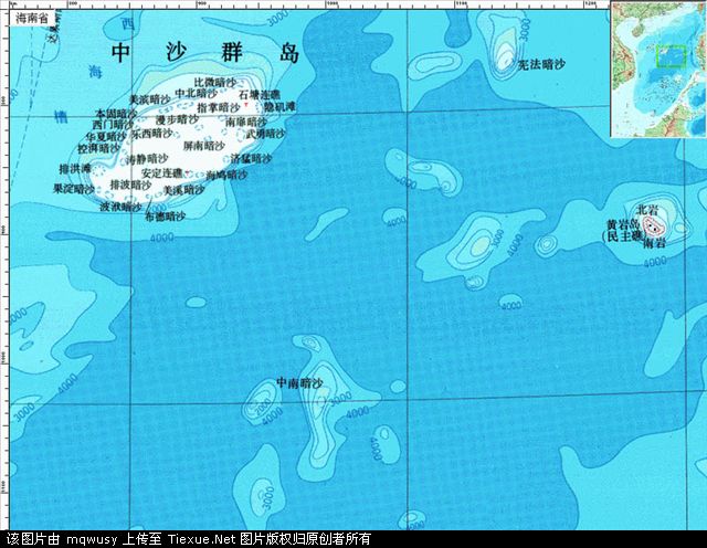 中国南海岛屿地图全图 