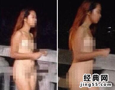 广州白云机场女子裸奔 图